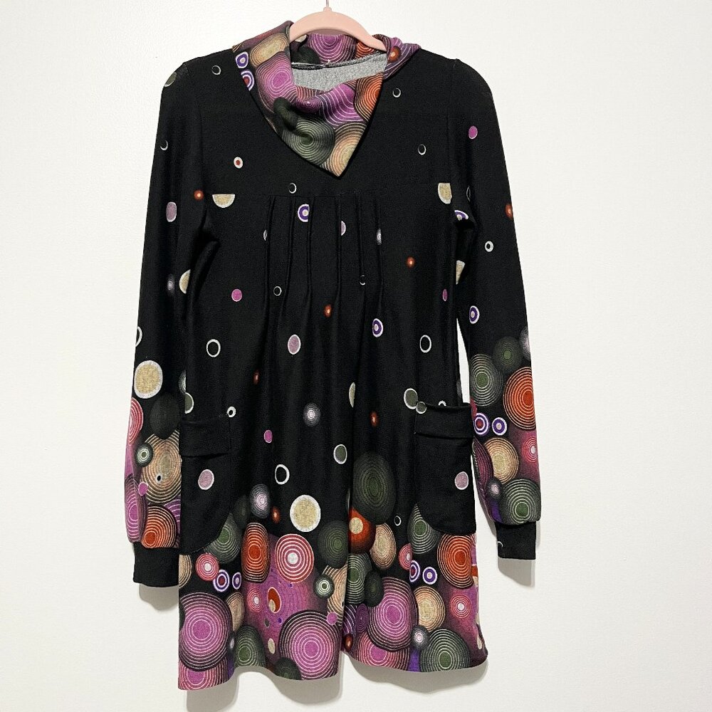 Womens Tunic Sweater M Artsy Eclectic Maximalist Hippie Indie Studio Gallery